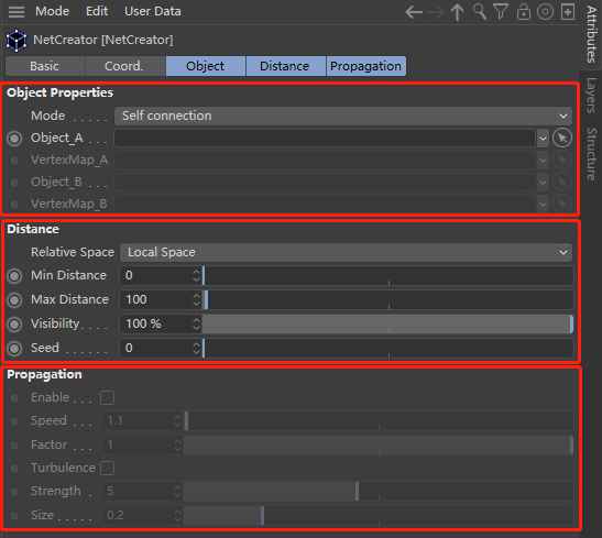 NetCreator plugin’s parameters